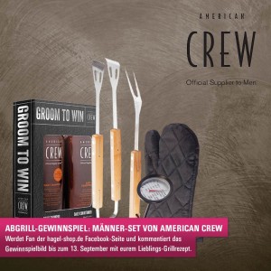 Facebook-Abgrill-Gewinnspiel: 9 Männer-Sets von American Crew!