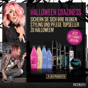 50% Rabatt auf die Top-Ten-Produkte: Halloween-Craziness mit Redken!