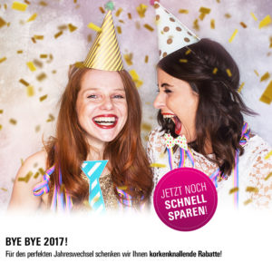 Bye bye 2017: Wir bedanken uns für ein tolles Jahr und schenken Silvester-Rabatt!