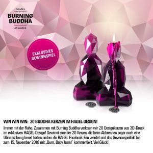Facebook-Gewinnspiel: Gewinne eine von 20 Buddha-Kerzen im HAGEL Design!